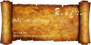 Röck Ákos névjegykártya